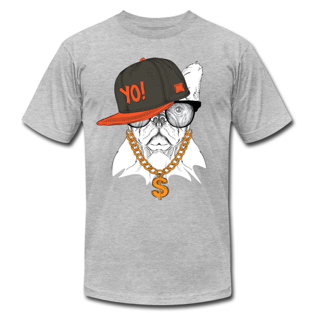 Hip Hop French Bulldog T-Shirt - heather gray