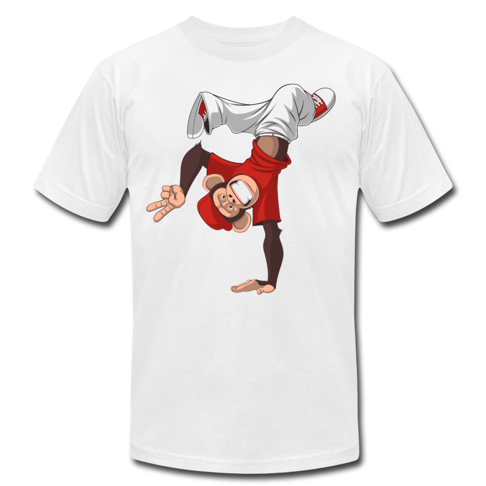 Monkey Hand Stand T-Shirt - white