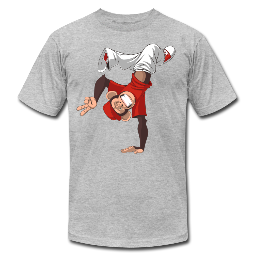 Monkey Hand Stand T-Shirt - heather gray
