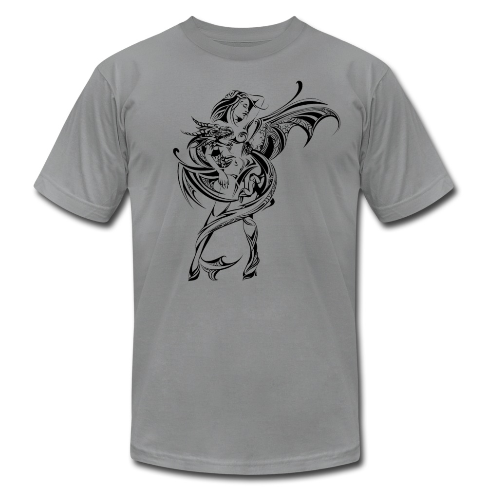 Tribal Maori Dragon Girl T-Shirt - slate