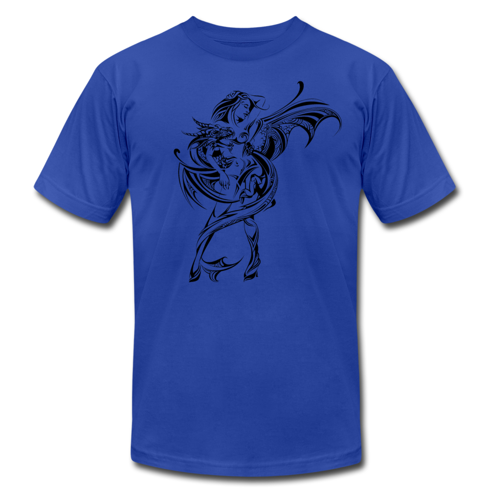 Tribal Maori Dragon Girl T-Shirt - royal blue
