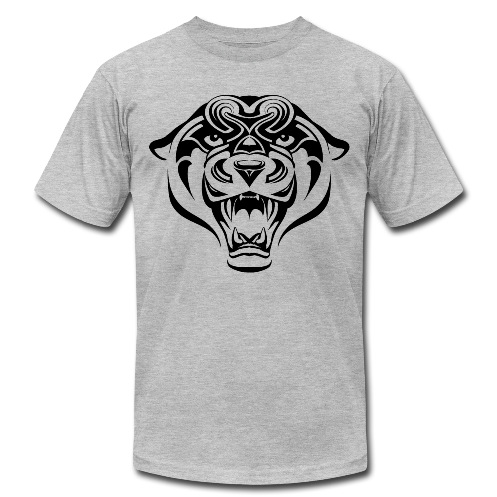 Tribal Maori Jungle Cat T-Shirt - heather gray