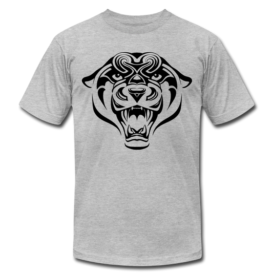 Tribal Maori Jungle Cat T-Shirt - heather gray