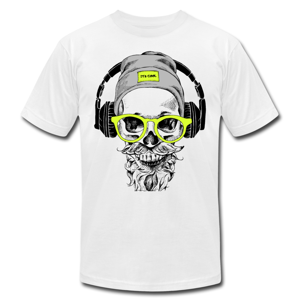 Bearded Skull Headphones T-Shirt - white