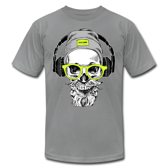 Bearded Skull Headphones T-Shirt - slate
