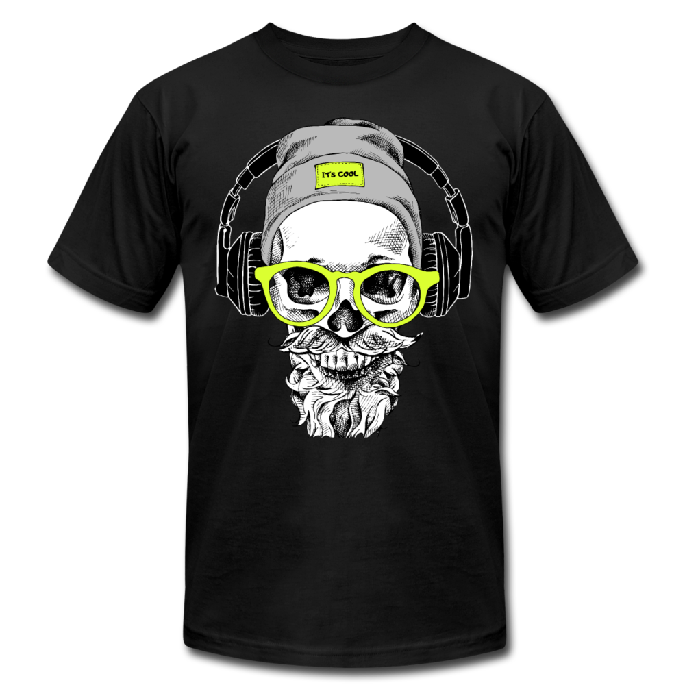 Bearded Skull Headphones T-Shirt - black