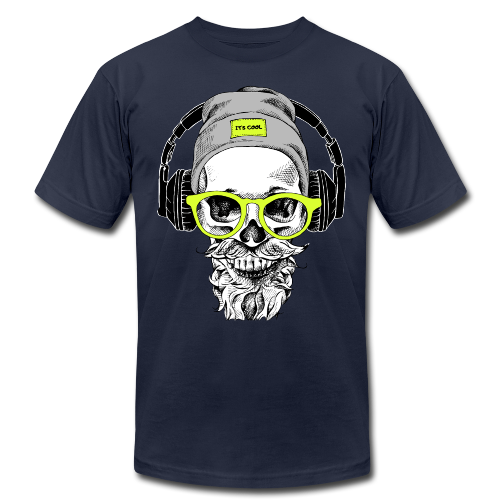 Bearded Skull Headphones T-Shirt - navy