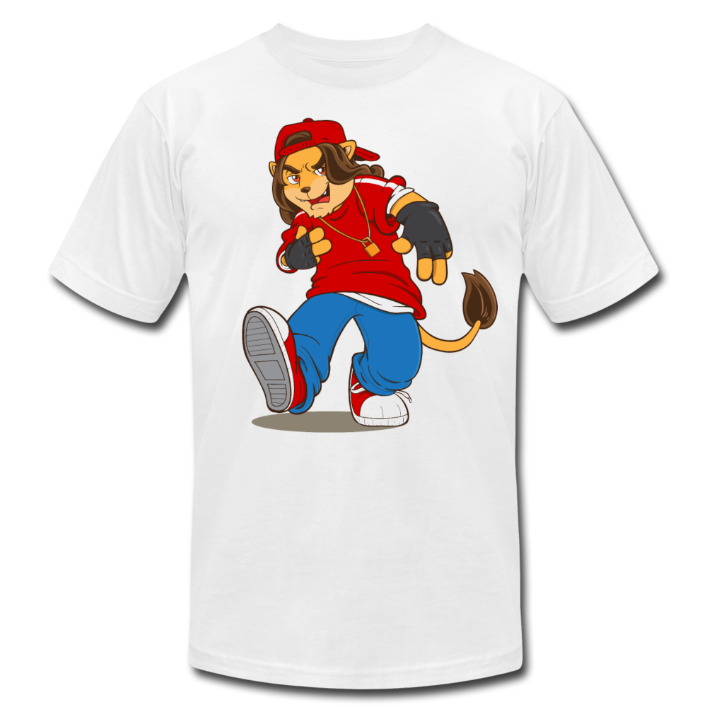 Hip Hop Cartoon Lion T-Shirt - white