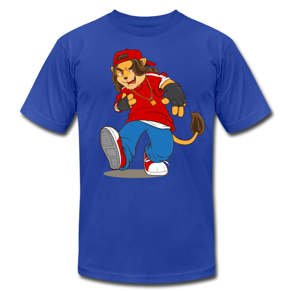 Hip Hop Cartoon Lion T-Shirt - royal blue