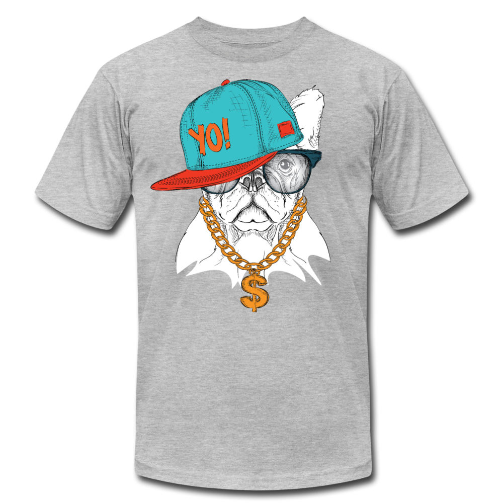 Hip Hop French Bulldog T-Shirt - heather gray