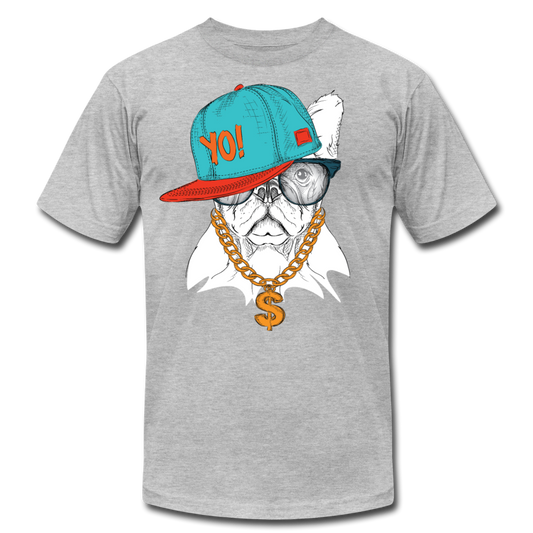 Hip Hop French Bulldog T-Shirt - heather gray