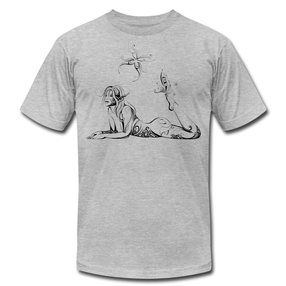 Tribal Maori Butterfly Girl T-Shirt - heather gray