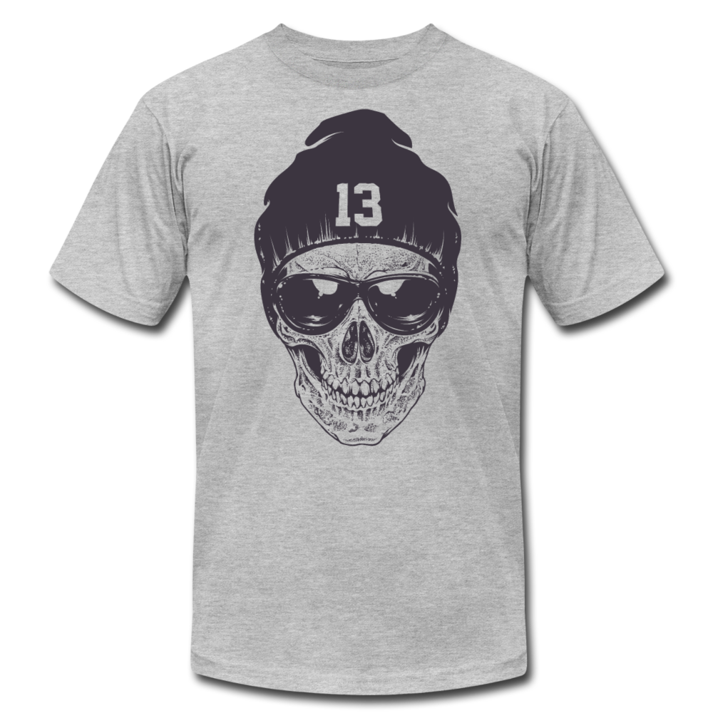 Gangster Skull T-Shirt - heather gray