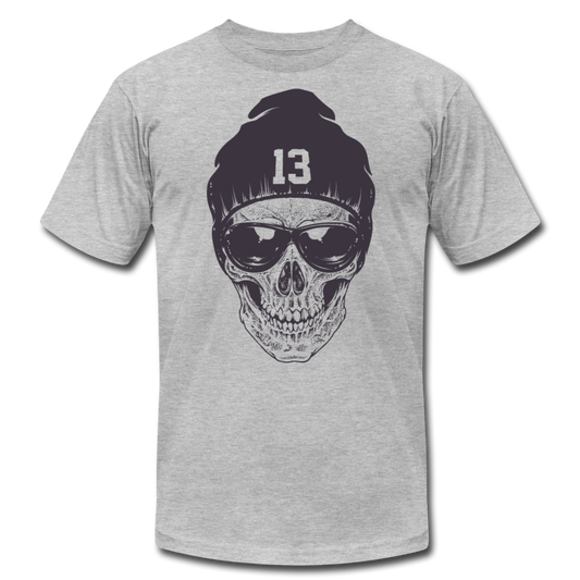 Gangster Skull T-Shirt - heather gray