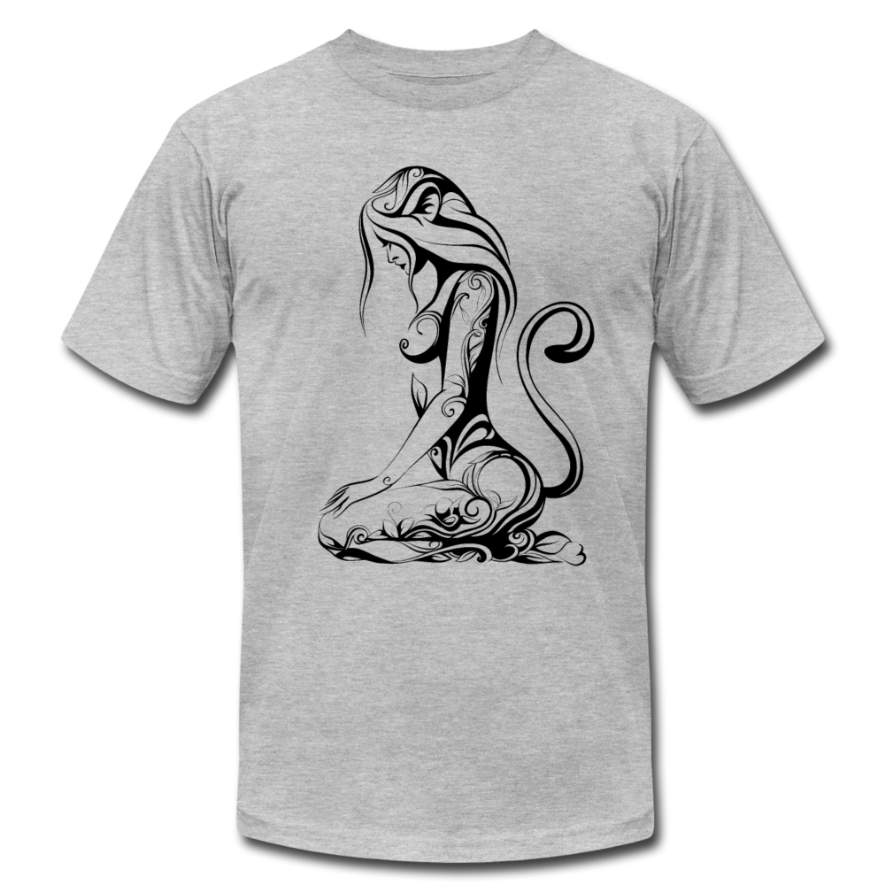 Tribal Maori Girl T-Shirt - heather gray