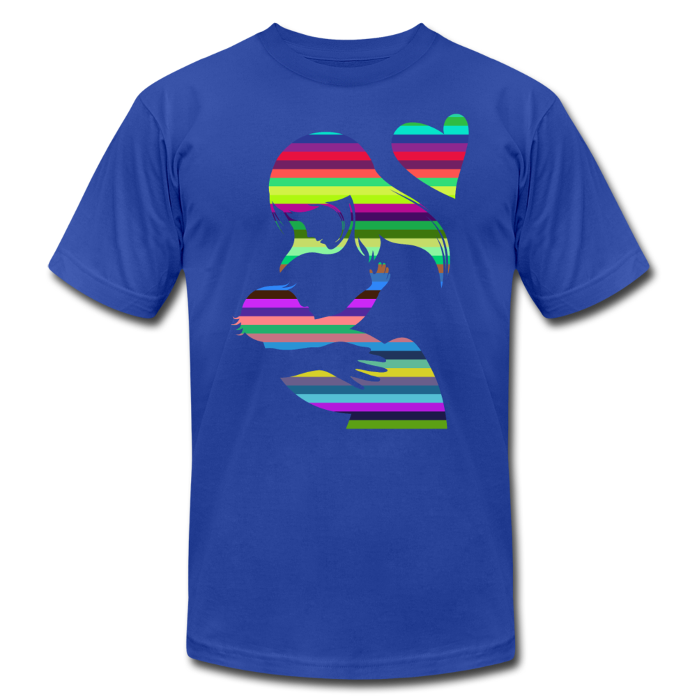 Colorful Strips Mother & Baby T-Shirt - royal blue