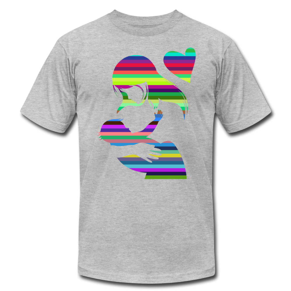 Colorful Strips Mother & Baby T-Shirt - heather gray