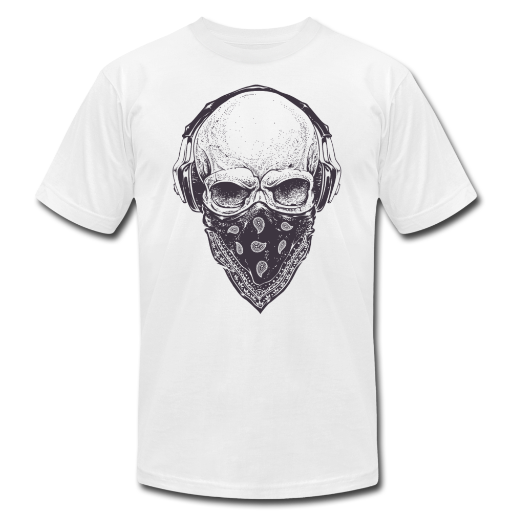 Skull Bandanna Headphones T-Shirt - white