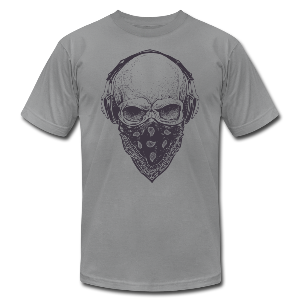 Skull Bandanna Headphones T-Shirt - slate