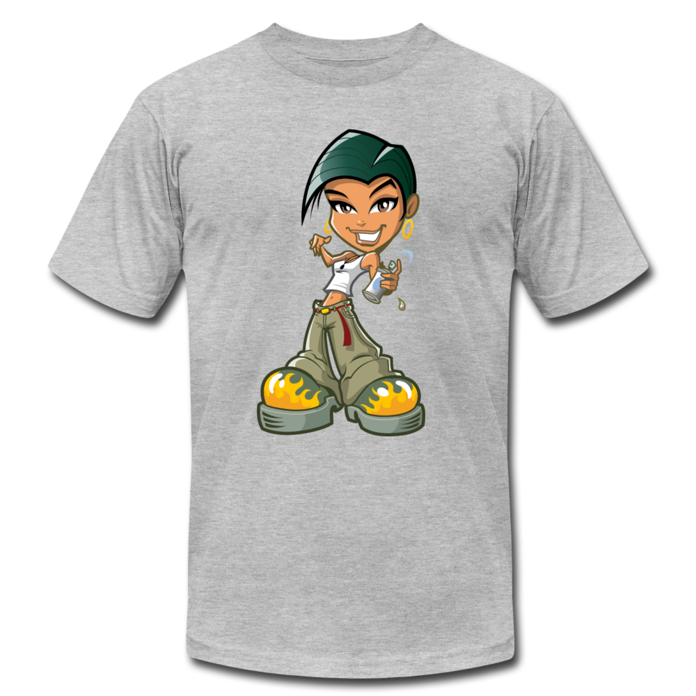 Cartoon Girl T-Shirt - heather gray