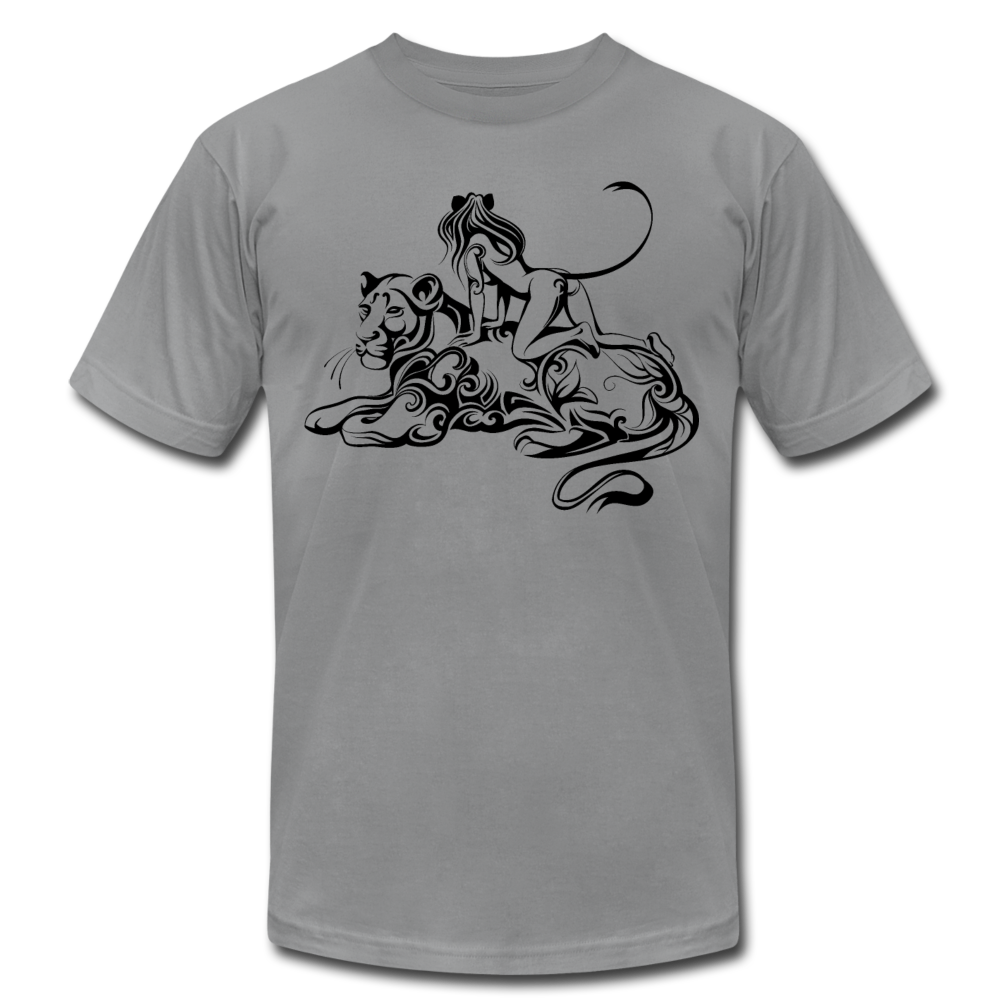 Tribal Maori Jungle Cat Woman T-Shirt - slate