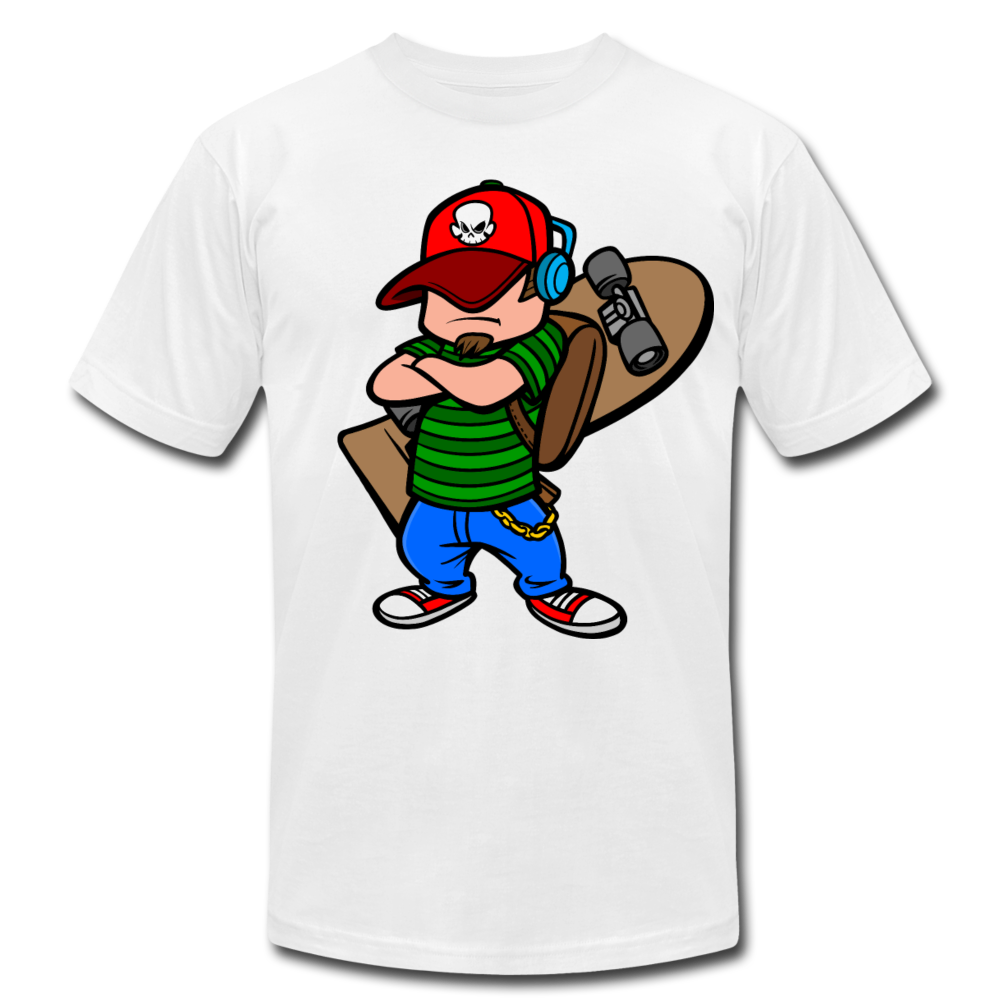 Skater Boy Cartoon T-Shirt - white