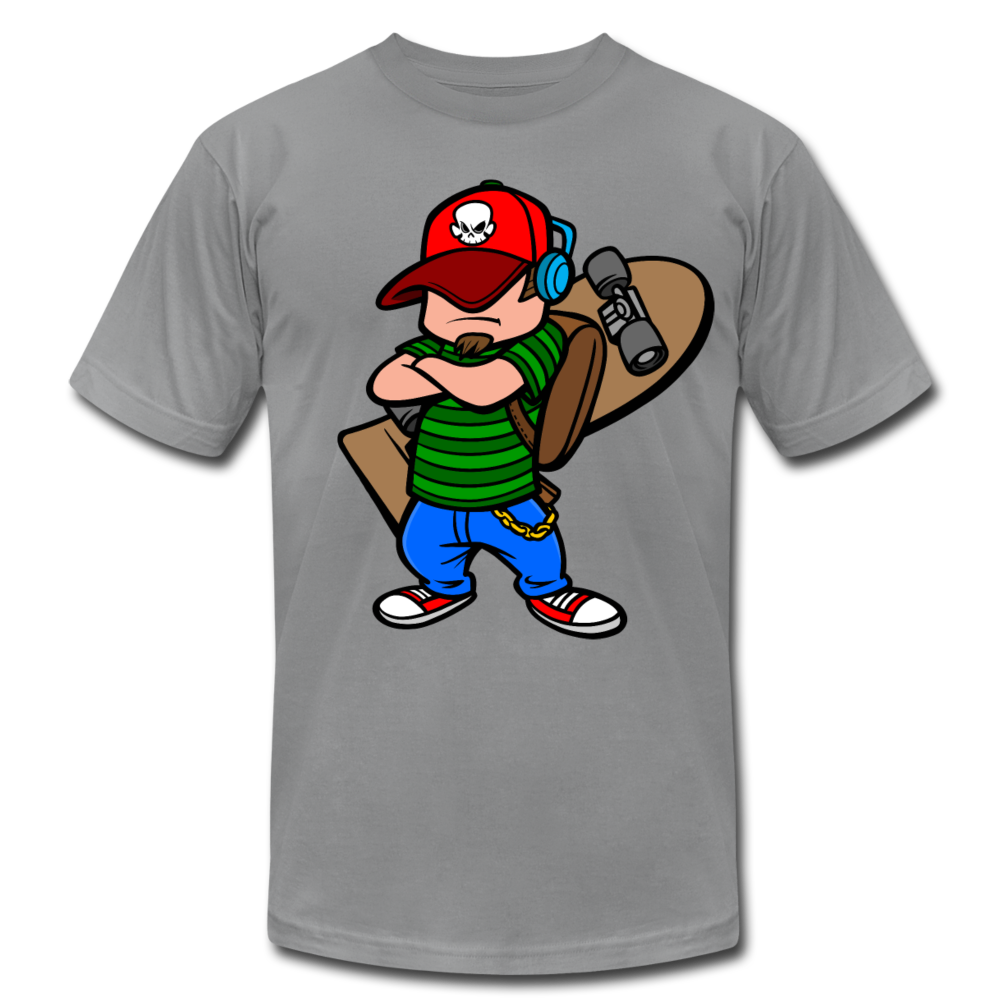 Skater Boy Cartoon T-Shirt - slate