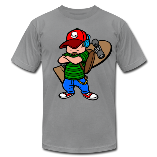 Skater Boy Cartoon T-Shirt - slate
