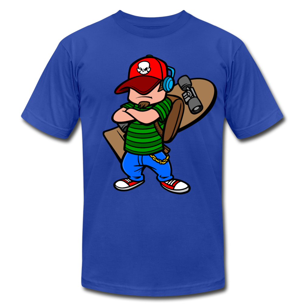 Skater Boy Cartoon T-Shirt - royal blue