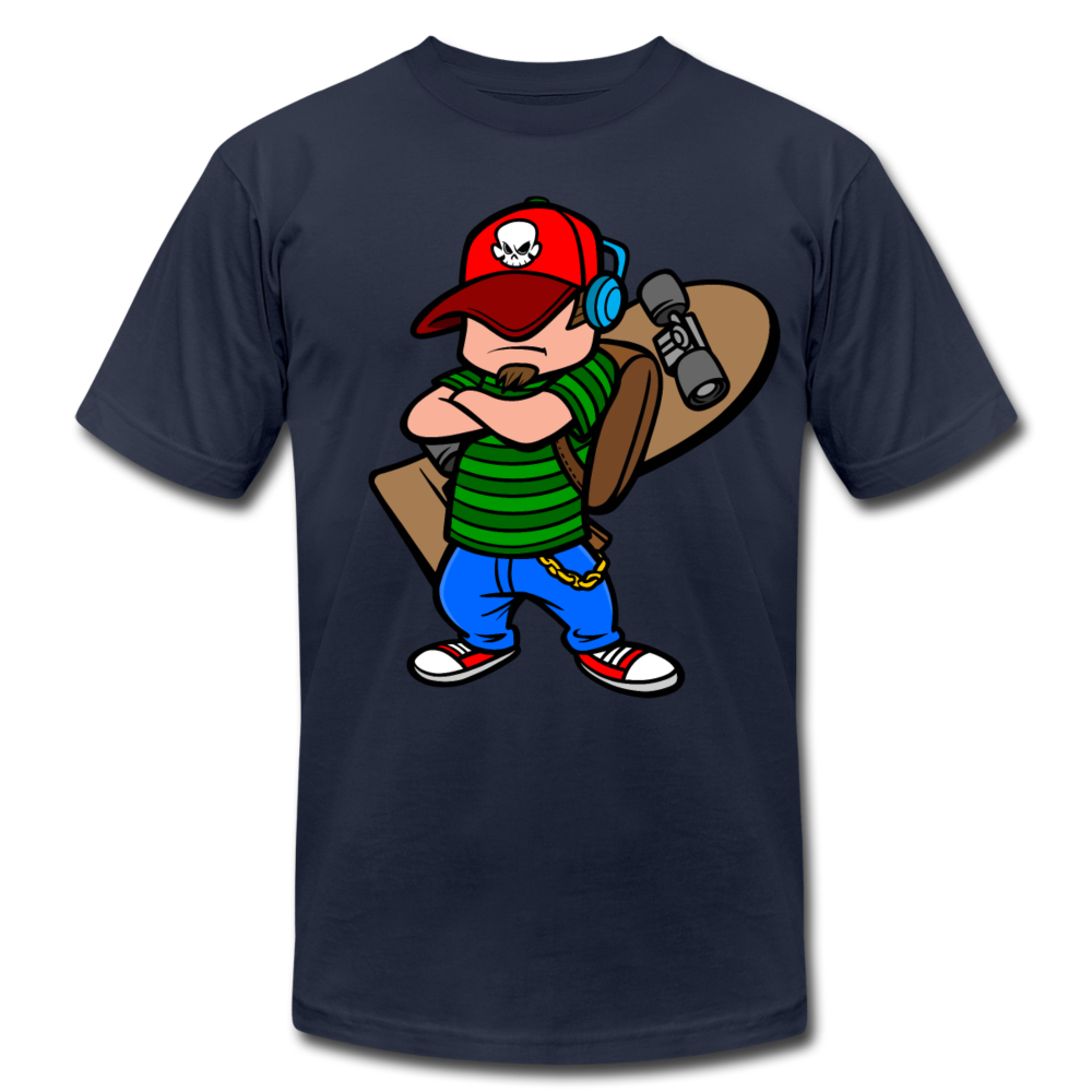 Skater Boy Cartoon T-Shirt - navy