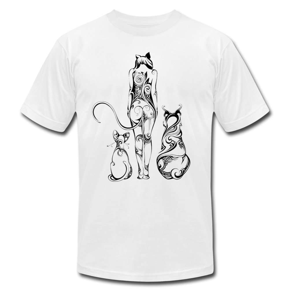 Tribal Maori Cat Women T-Shirt - white