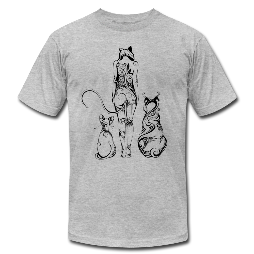 Tribal Maori Cat Women T-Shirt - heather gray