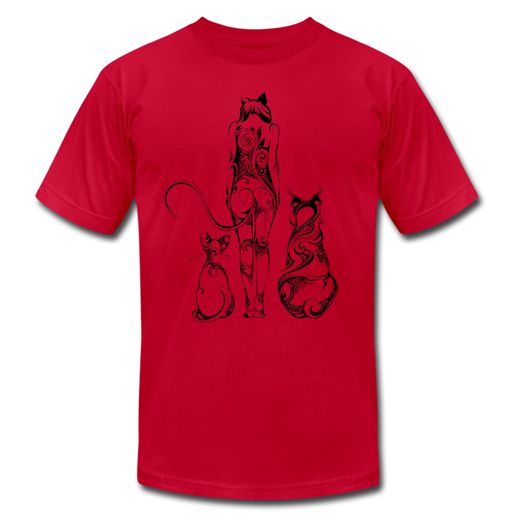 Tribal Maori Cat Women T-Shirt - red