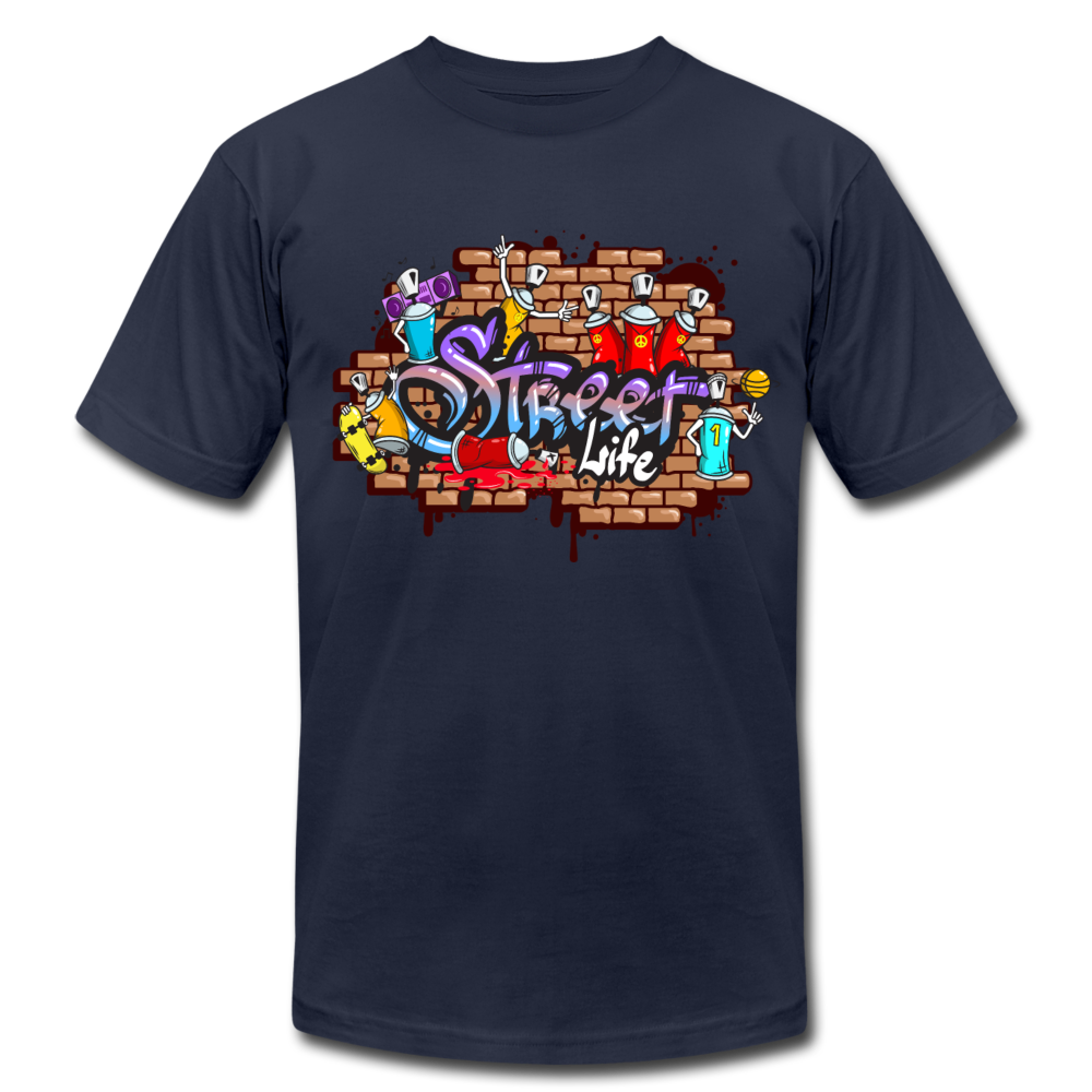 Street Life Graffiti T-Shirt - navy