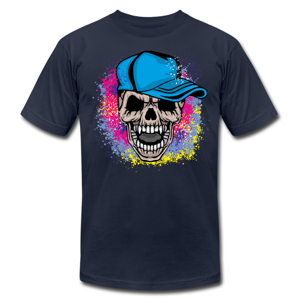 Colorful Abstract Skull T-Shirt - navy