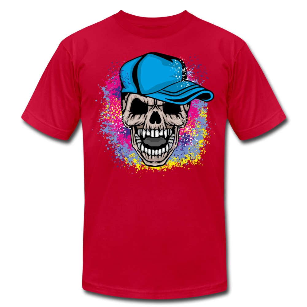 Colorful Abstract Skull T-Shirt - red
