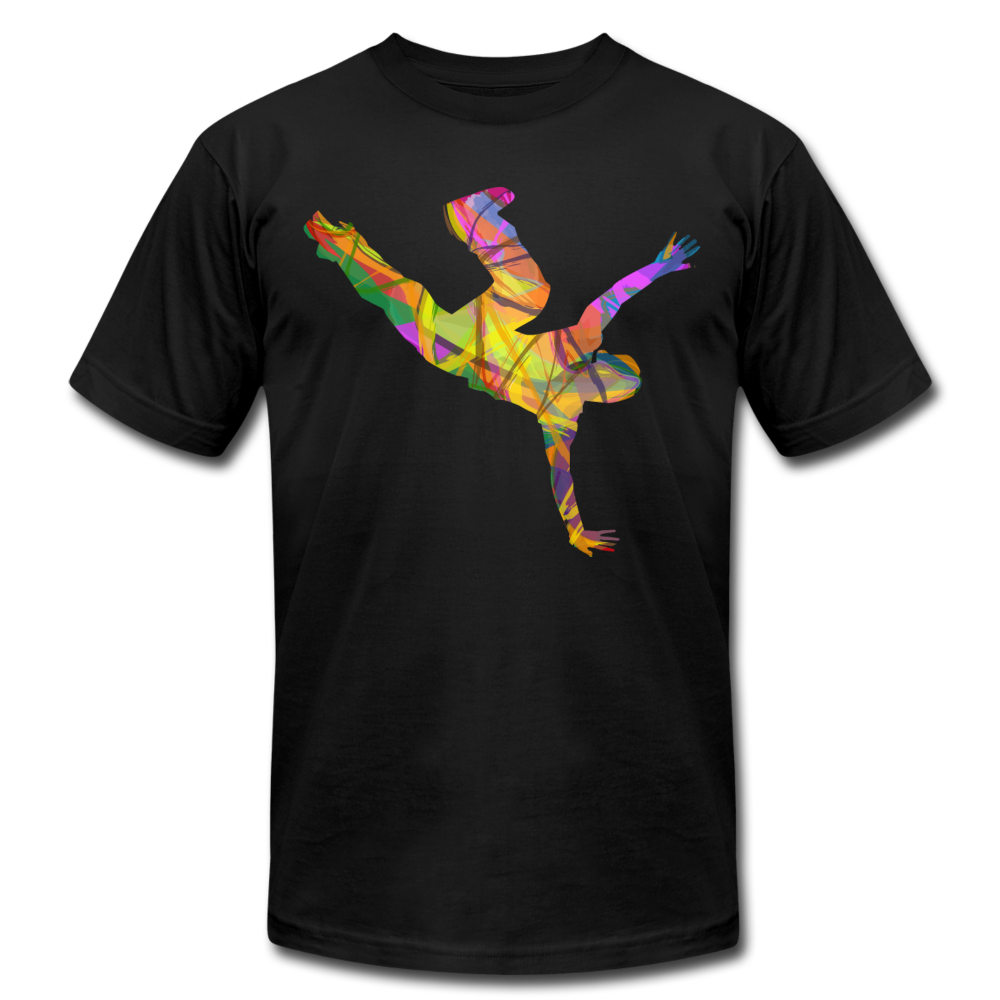 Colorful Abstract B-Boy Dancer T-Shirt - black