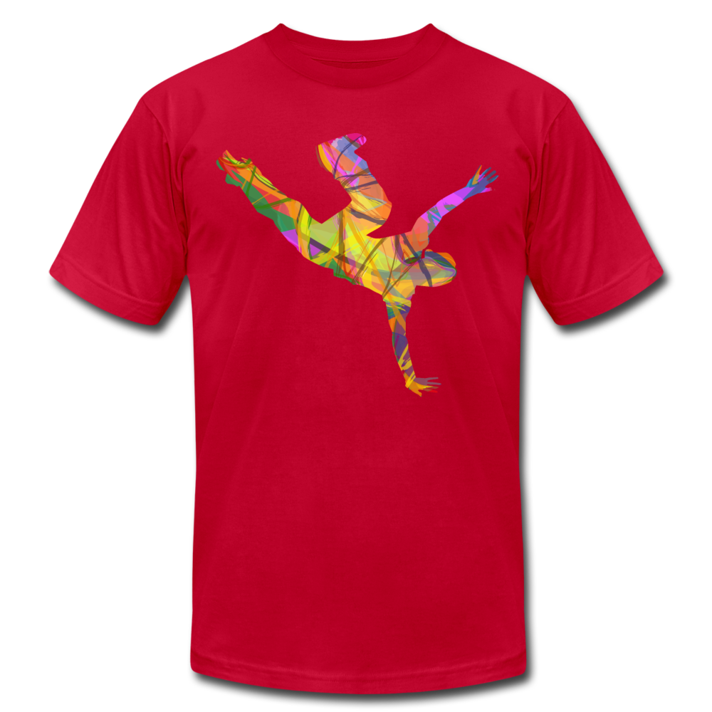 Colorful Abstract B-Boy Dancer T-Shirt - red