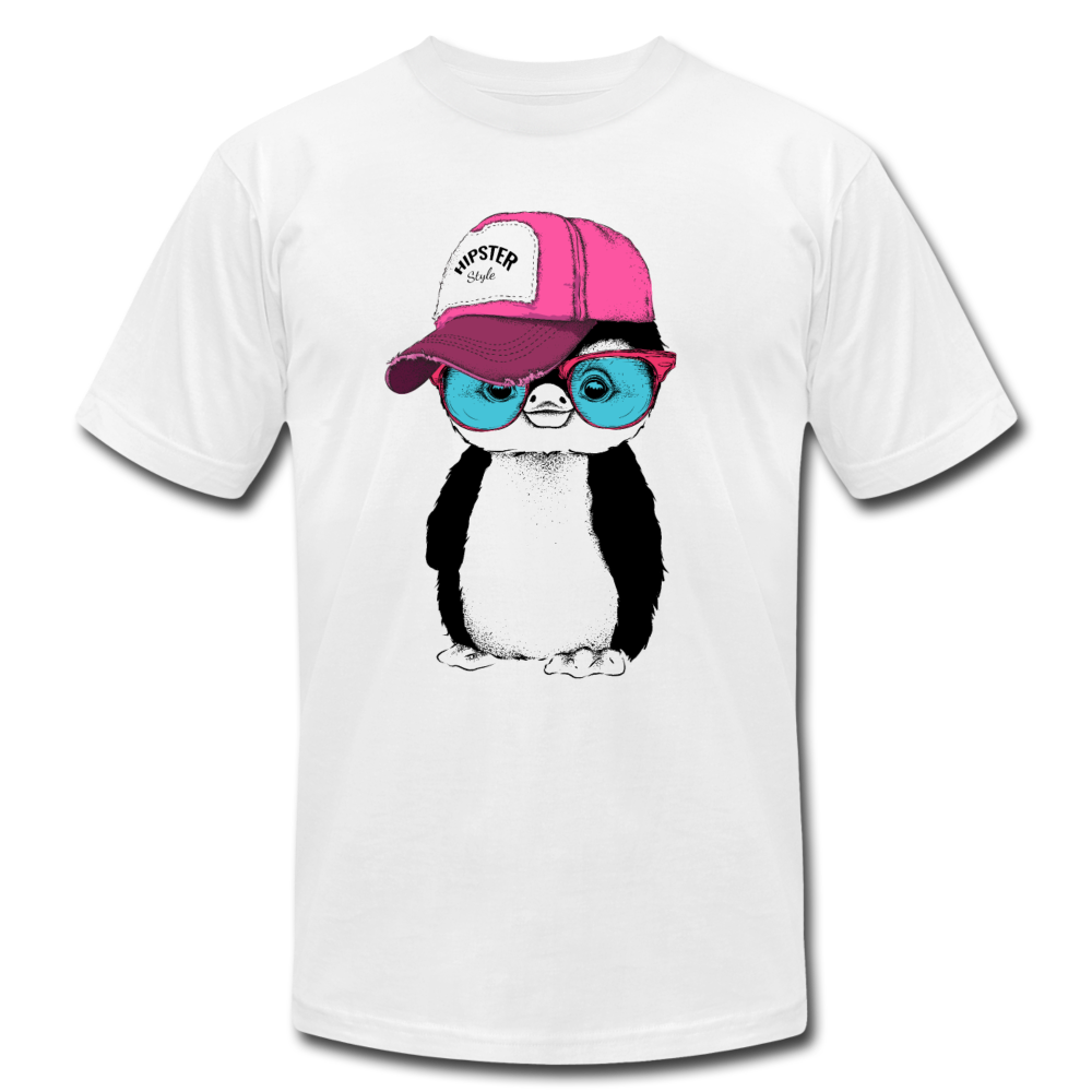 Hipster Penguin T-Shirt - white