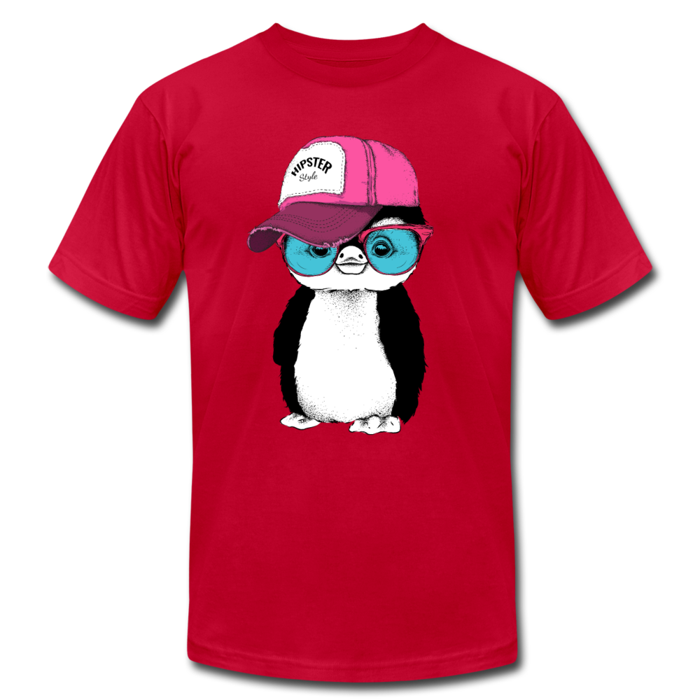Hipster Penguin T-Shirt - red