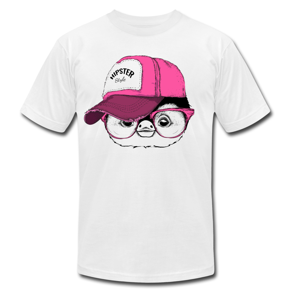Hipster Penguin Head T-Shirt - white