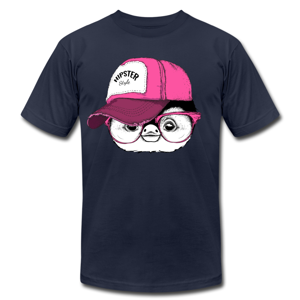 Hipster Penguin Head T-Shirt - navy