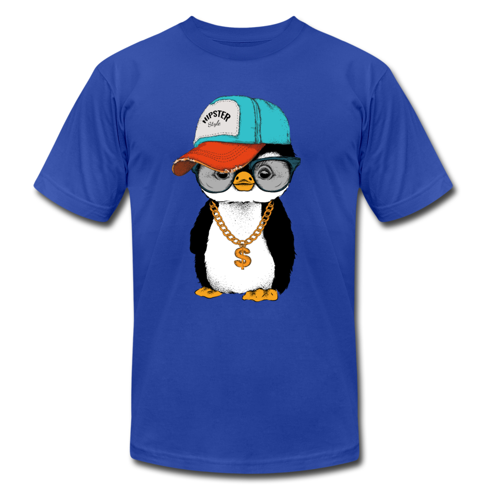 Hipster Penguin T-Shirt - royal blue
