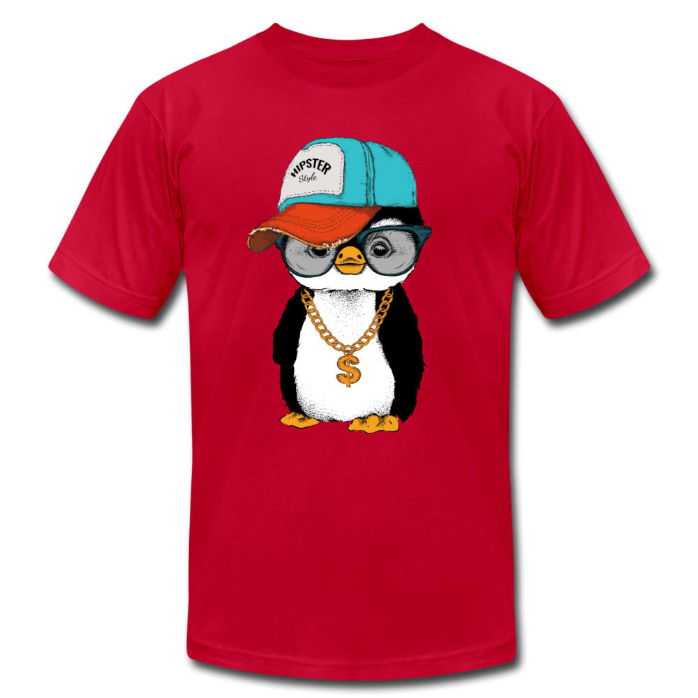 Hipster Penguin T-Shirt - red
