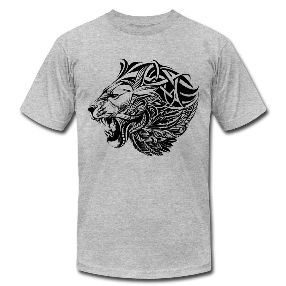 Tribal Maori Lion T-Shirt - heather gray