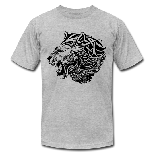 Tribal Maori Lion T-Shirt - heather gray