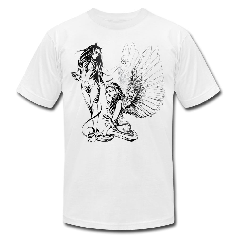 Tribal Maori Devil & Angel T-Shirt - white