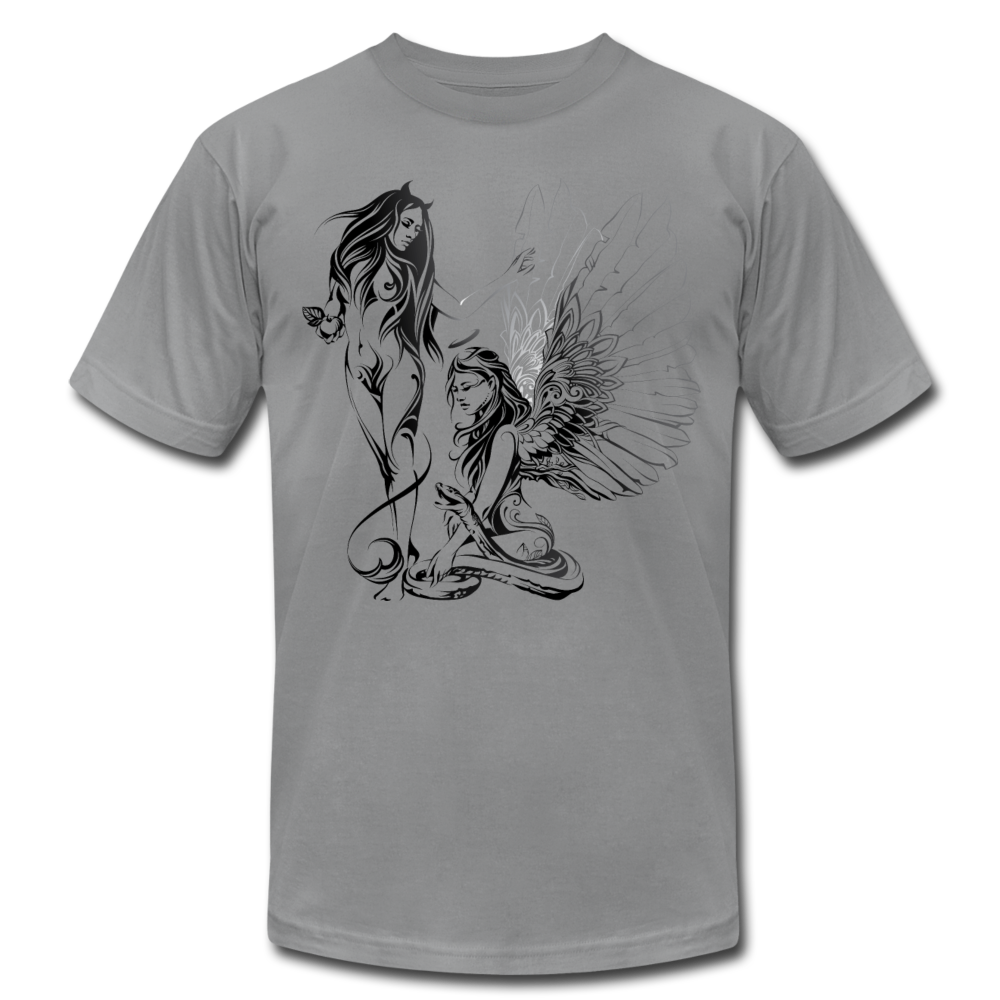 Tribal Maori Devil & Angel T-Shirt - slate