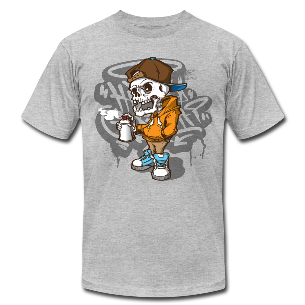 Graffiti Artist Skull T-Shirt - heather gray