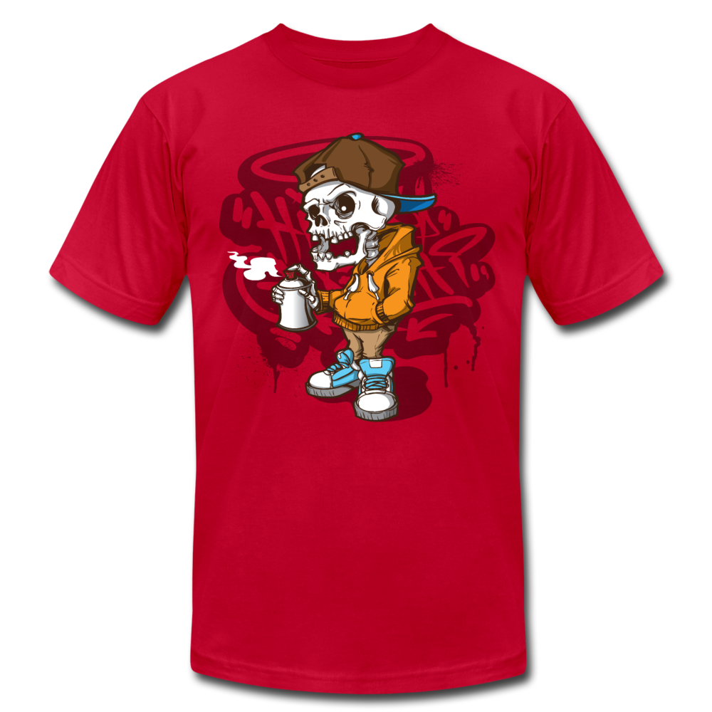 Graffiti Artist Skull T-Shirt - red